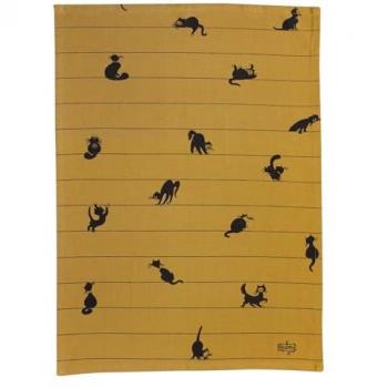 Torchon Dubout Cannelle Chats 50 x 70