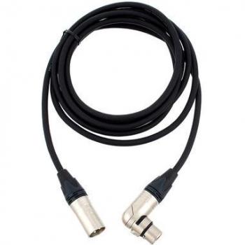 Cavo XLR Patch 10m Femmina Angolato Nero