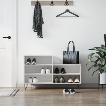 Sapateira Elegante 102x36x60 cm Branca Brilhante