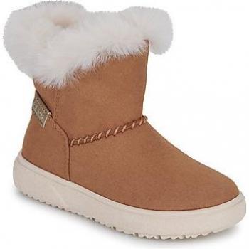 Geox Botas Theleven Girl color Camel con forro felpudo y cremallera