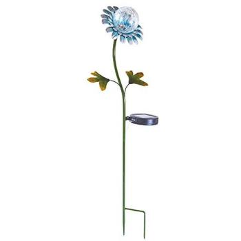 Garden Glow Blue Daisy Solar Stakes – 74 cm Metal & Glass Flower Light