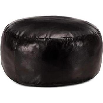 Luxury Black Hide Floor Chair – 60x30 cm