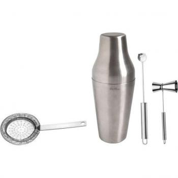 Edelstahl‑Cocktail Shaker PINTINOX Bar Professional – 18/10 Set mit Sieb, Doppeldosierer & Mixlöffel