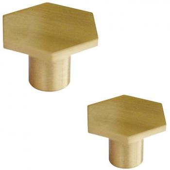 Gold Brass Hexagon Furniture Knobs