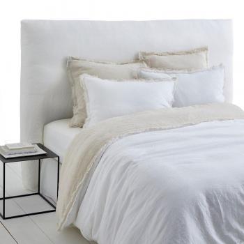 Double Frange Housse Couette Lin Alhanasia Blanc 200x200
