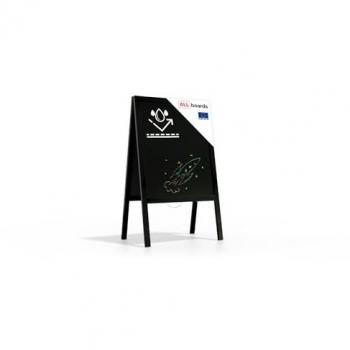 Support Publicitaire Étanche en Bois Laqué Noir 100x60cm