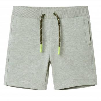 Children's Light Khaki Melange Shorts with Drawstring 128