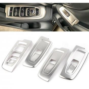 4x Stainless Steel Chrome Decorative Cover for Subaru Forester Window Switch