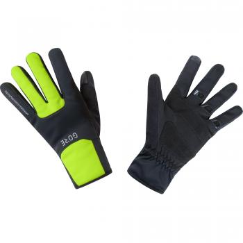 Windproof GORE‑Wear Thermo Gloves – Size 7, Black/Yellow