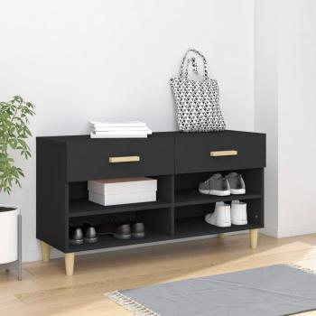 Vidaxl Armoire À Chaussures Noir 102x35x55 Cm Bois D'ingénierie