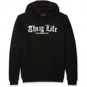 Mister Tee Herren-Old English Hoodie – Thug Life Edition – Schwarz – S