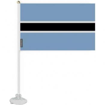 14x21 cm Botswana Mini Flag with Vacuum Stick – Polyester, Full Front/Back Ink