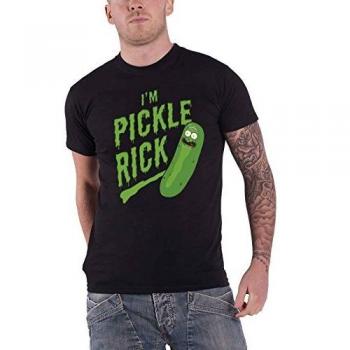 CID Men Morty-Pickle Rick T-Shirt, Black, X-Large