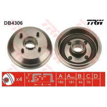 TRW DB4306 Bremstrommel für Hinterachse