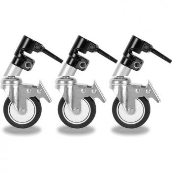 3-Pack Studio Light Stand Caster Wheels, 25mm Diameter