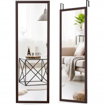 Specchio da Parete Regolabile 108x36,5cm con Cornice in Legno