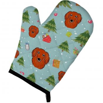 Carolines Treasures BB5003OVMT Christmas Longhair Red Dachshund Oven Mitt, Multicolor