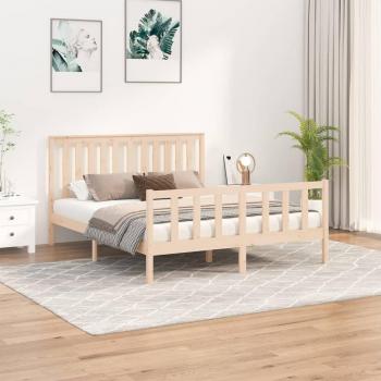 VidaXL Bed Frame 150x200 cm King Size Solid Wood Pine