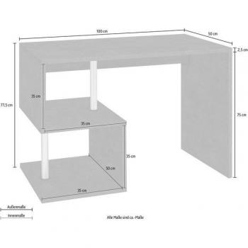 INOSIGN Desk Esse – 100 cm, Grau, schieferfarben, ohne Monitoranschluss