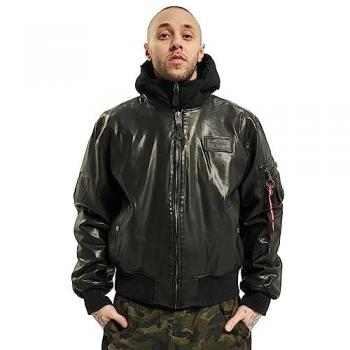 Alpha Industries MA-1 D-Tec Faux Leather Bomber Jacket