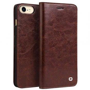 QIALINO Classic Leather Wallet Case for iPhone SE (2022)