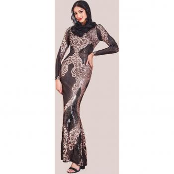 Modesty Starburst Sequin Maxi Dress