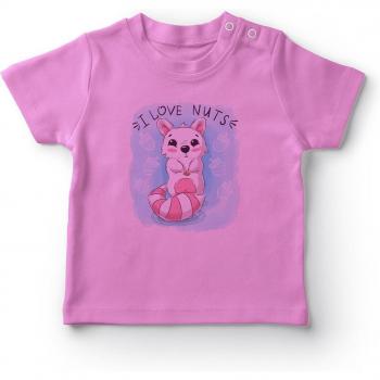 Camiseta Niña Bebé Rosa Ardilla Amante