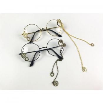 Lolly Rosa Lolita Gótica: Cadena de Flores y Gafas de Bar Oscuro