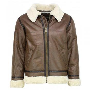 Alpha Industries B3 FL Lederjacke, Größe XXL, braun