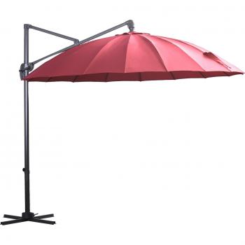Outsunny Sombrilla de jardín rojo 300 x 300 x 260 cm