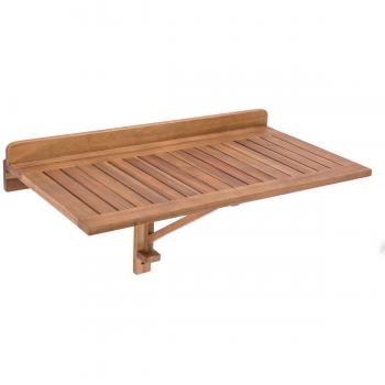 Mesa de jardín abatible Nina de acacia 80 x 47 x 45 cm