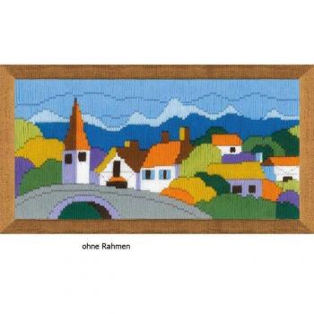 Riolis Stickbild Stadt in den Bergen