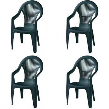 Vega Green Stack Chair PROGARDEN – 4er Set, kompakt