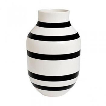 Kähler Design Black and White Omaggio Vase 30.5 x 19.5 cm Ceramic