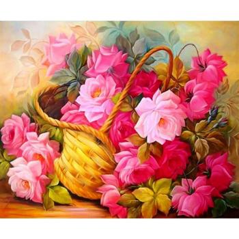5D DIY Diamant Kunst Volledige Ronde Boor Bloemenmand Borduurwerk Kruissteek 20X30CM