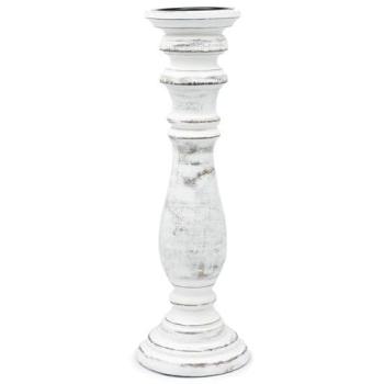 Classic Medium Candle Stand in Whitewash Finish