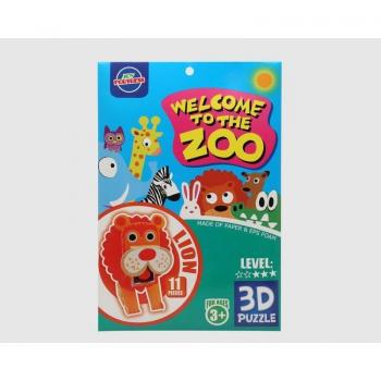 Puzzle León 3D – Edición Zoo (27x18 cm, 11 piezas)