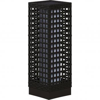 Outsunny LED Solar Gartenlampe Rattan-Design 15,5x15,5x46cm mit Lichtsensor, wasserdicht, schwarz