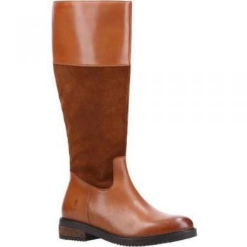 Hush Puppies Ladies Leather Knee-High Boots (Brown/Navy)