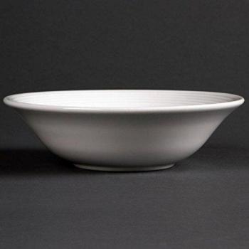Set of 12 Olympia Linear 150mm Oatmeal Bowls in White