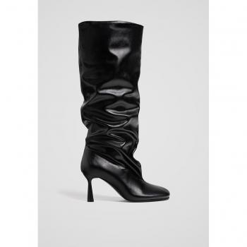 Stradivarius Slouchy-Fit Stiefel Schwarz Größe 41