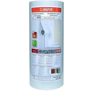 CLIMAPOR Isolant GRAPHITE mural intissé, rouleau 10 m x 0,5 m