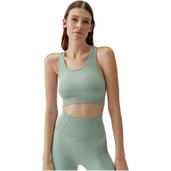 Born Living Yoga Nilay Seamless Medium-High Support Sports Top, Sage M-Women