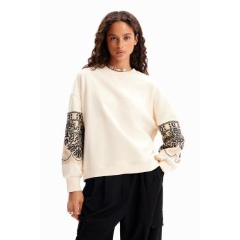Desigual Sweat-shirt large brodé blanc pour femme