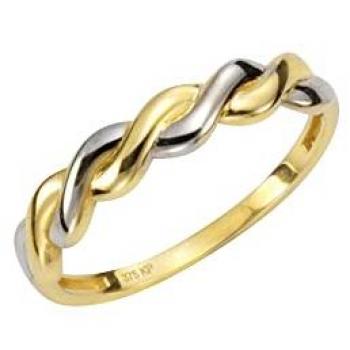 Fascination Damenring 375 Gelbgold zweifarbig geschwungen