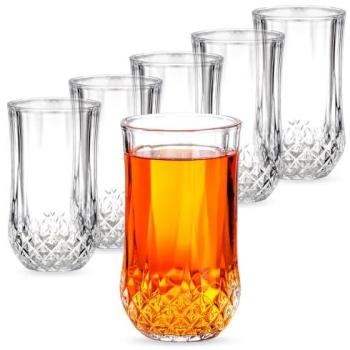 Vinsani Premium 350ml Tall Crystal Wine Glasses – 6 Pack