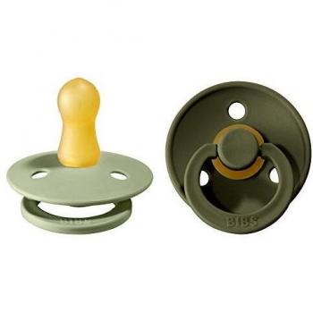 BIBS Colour Pacifier Duo Sage & Hunter Green, Size 1 (0-6 Months)