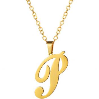Pendentif Lettre Initiale P Plaqué Or 18K pour Femme