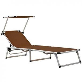 Transat de Plage en Aluminium marron vieXL