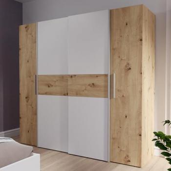 Kleiderschrank „Kalixtus“ TOPSELLER – FORTE (B/H/T ca. 200×190×60 cm, Dreh‑ & Schwebetüren, FSC‑Holzwerkstoff)